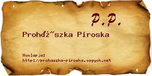 Prohászka Piroska névjegykártya