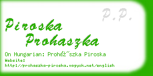 piroska prohaszka business card